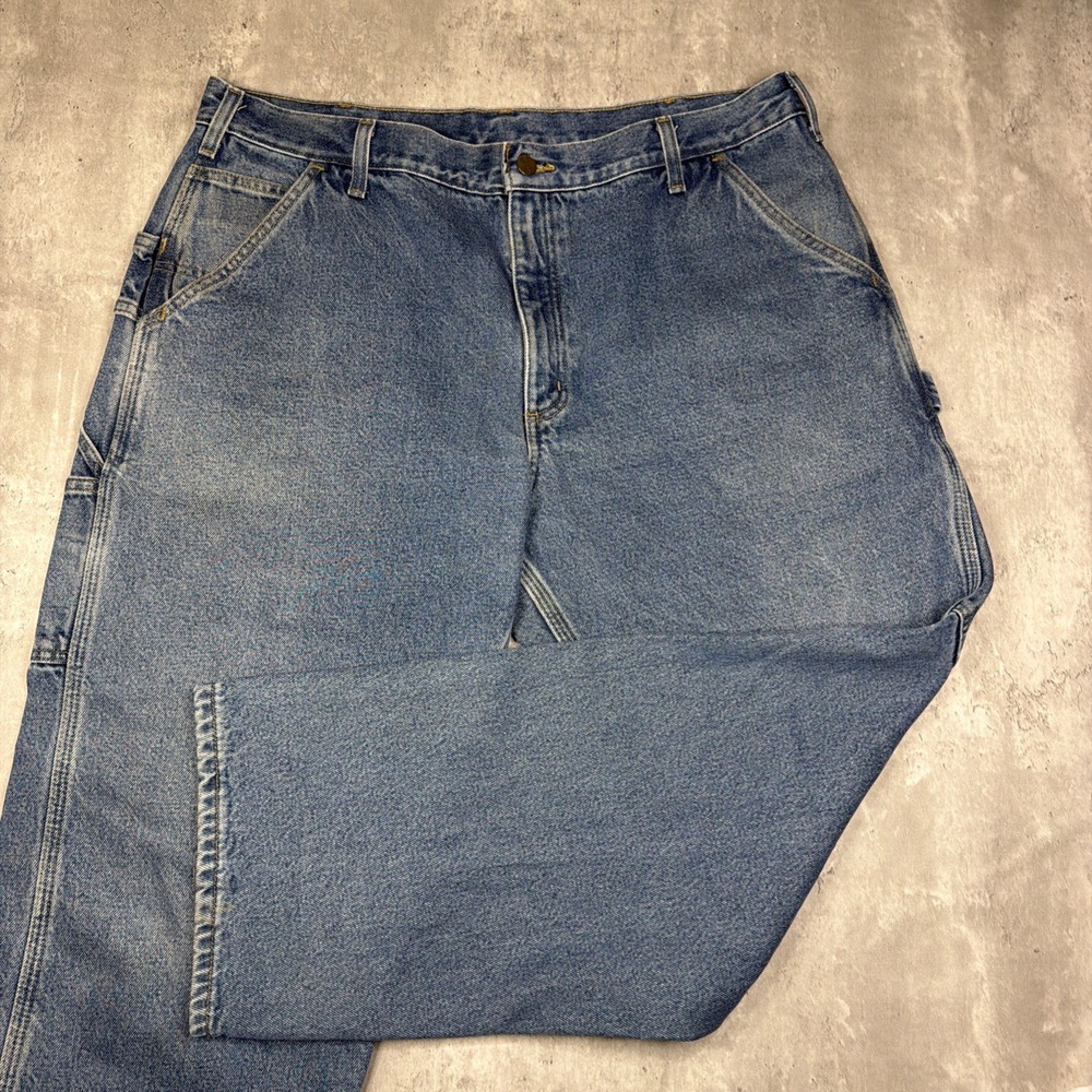 Carhartt Flannel Lined Jeans Men's 40x30 Dungaree Fit Denim B236DST USA Workwear